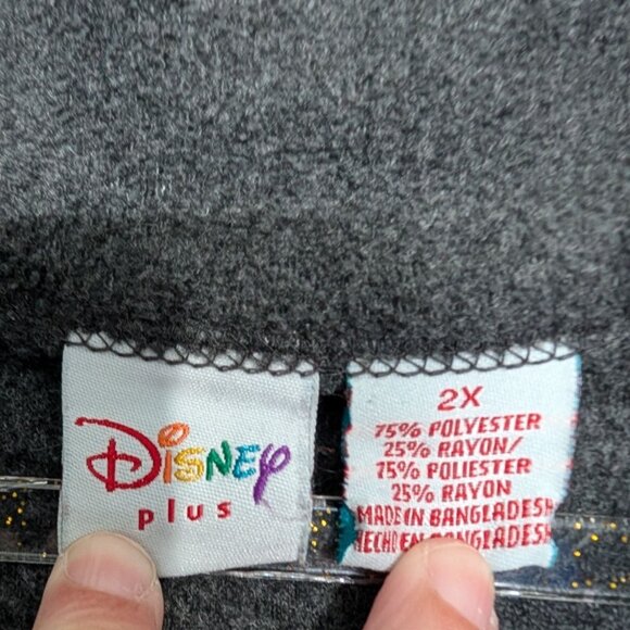 Vintage Disney Pooh 1/4 Zip Sweater Womens Size 2X Gray Embroidered Fleece - Picture 5 of 10